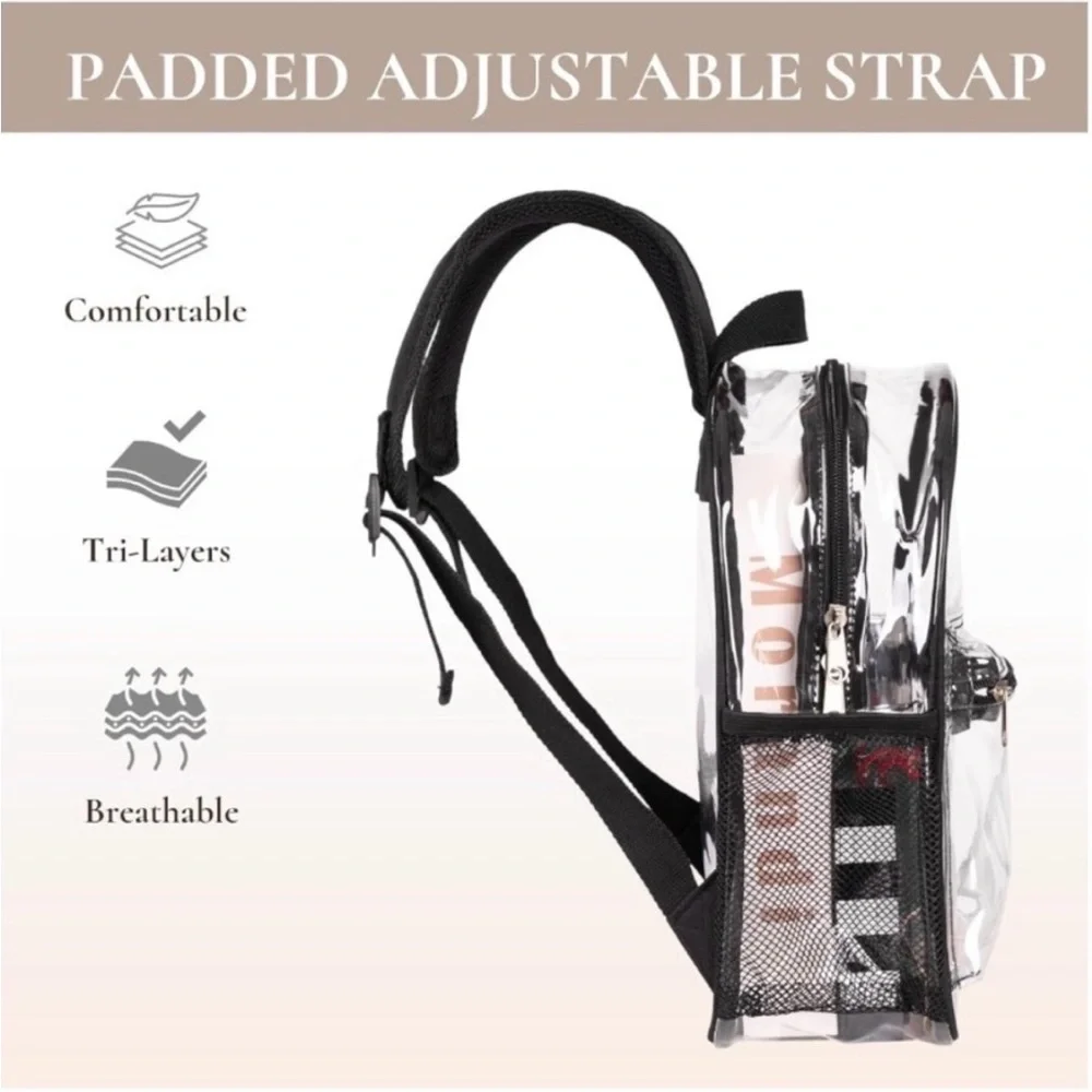 Clear Backpack with Black Accents